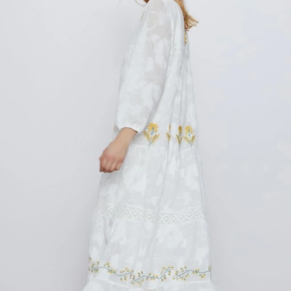 Zara tiered maxi dress w/ floral embroidery. NWT Host picked !! - Picture 8 of 10